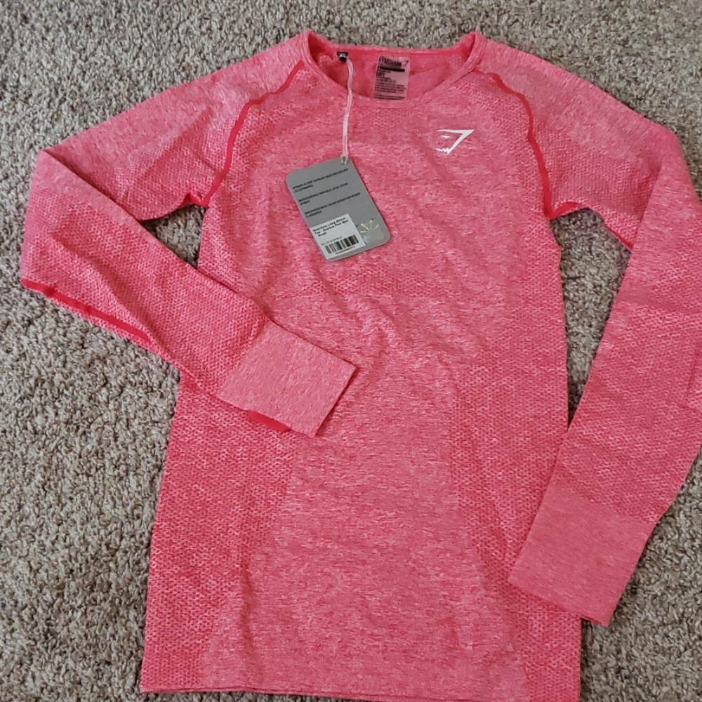 Seamless long sleeve top - sherbert marl small